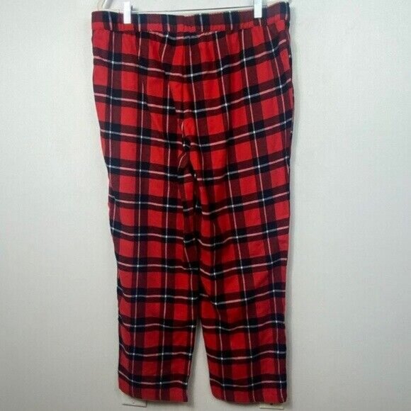 NEW Rachel Parcell Red Plaid Flannel Pyjama Bottom Womens Size XL Nordstrom Pant - Picture 5 of 7